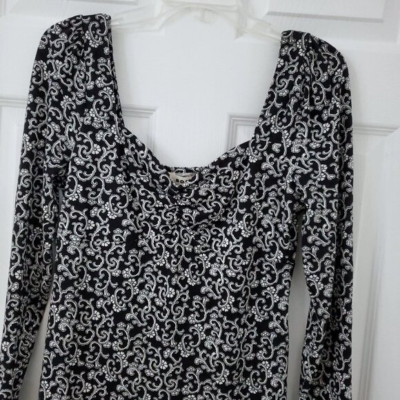 Boden Sweetheart Jersey Dark Floral Babydoll Mini Women's Dress Size 6 - Picture 4 of 13